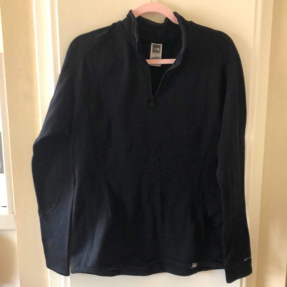 🛍 THE NORTH FACE | Black Long Sleeve Zip Front Pullover | XL